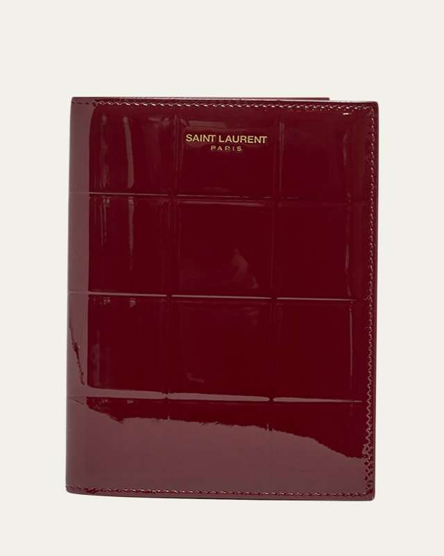 Passport Holder in Quilted Patent Leather